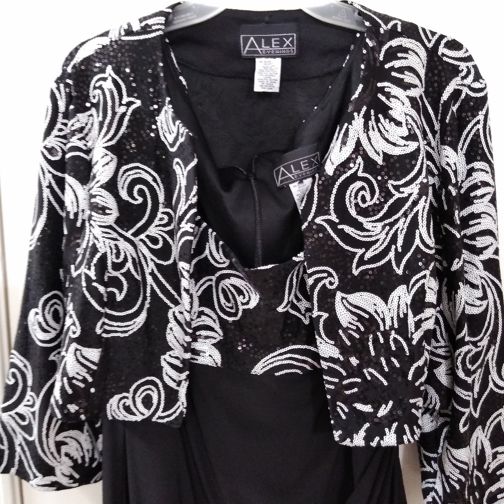 Black and White Alex Evenings Dress